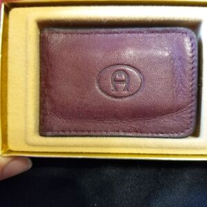 Vintage Etienne Aigner Leather Magnetic Money Clip NIB